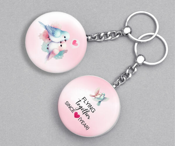 Personalized Love Birds Keychain