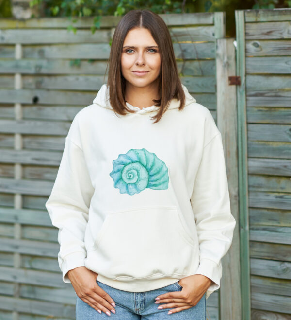 🐚 Ocean Glow Seashell Fleece Hoodie Sweatshirt 🌊✨